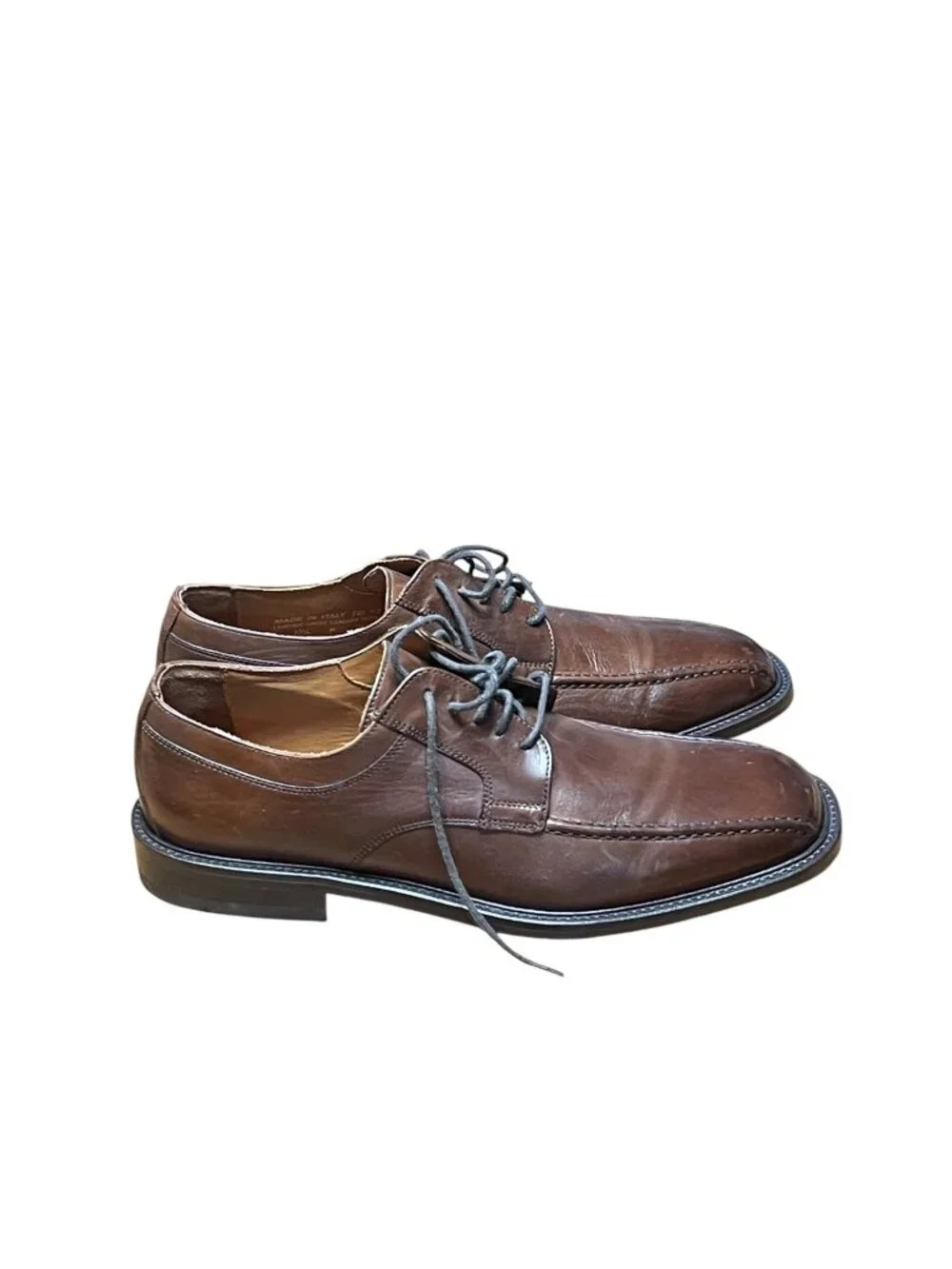 Bostonian Florentine Mens Brown Leather Oxford Shoes Made In Italy‎ Size 10.5